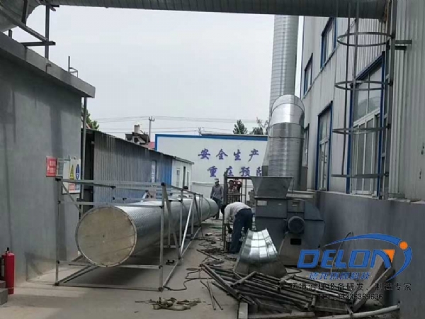 木器廠噴漆車間廢氣處理設備安裝現(xiàn)場